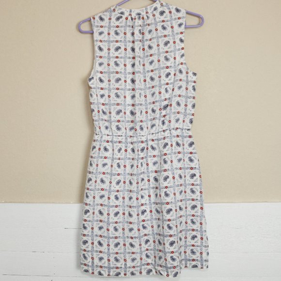 Madewell Silk Nora Picnic Paisley Sleeveless Dress White w/ Pockets Sz 6 Small - Picture 6 of 6